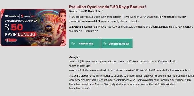 TrendBet Evolution Kayıp Bonusu